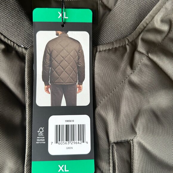 Banana Republic Men’s Quilted Bomber Jacket Green Size XL - Picture 6 of 8